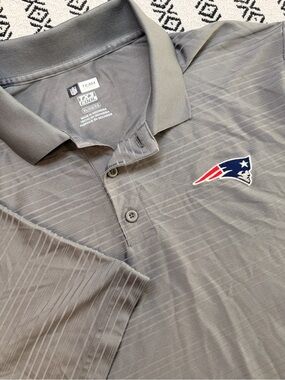 New England Patriots NFL Team Apparel Gray TX3 Cool Polo Shirt Men's XL football